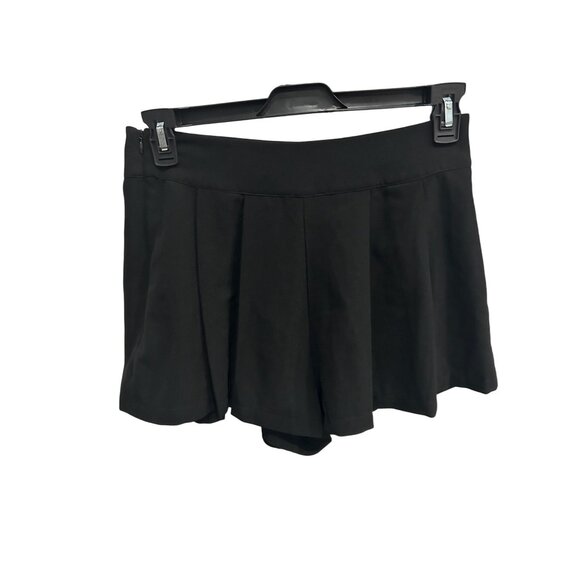 Lumière Pleated Shorts Solid Black Sz Large Polyester Blend Casual Summer Wear - Picture 2 of 9